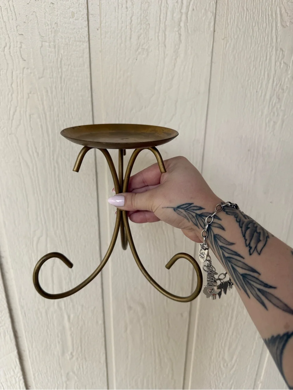 Gold Metal Candle Pillar Holder